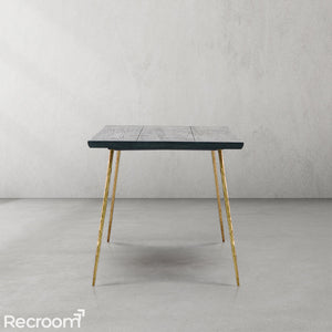 Thaddeo Retro Copper Frame Solid Wood Dining Bench - Zonesus