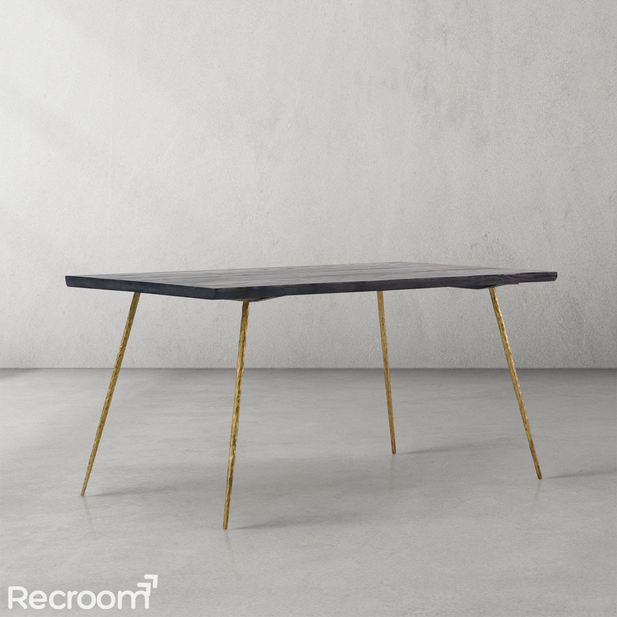 Thaddeo Retro Copper Frame Solid Wood Dining Bench - Zonesus