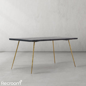 Thaddeo Retro Copper Frame Solid Wood Dining Bench - Zonesus