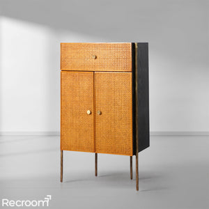 Thaddeo Frame Rattan Cabinet - Zonesus
