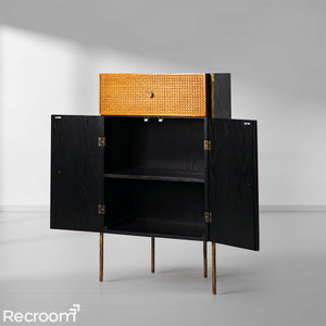 Thaddeo Frame Rattan Cabinet - Zonesus