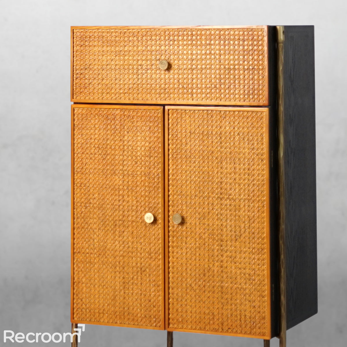 Thaddeo Frame Rattan Cabinet - Zonesus