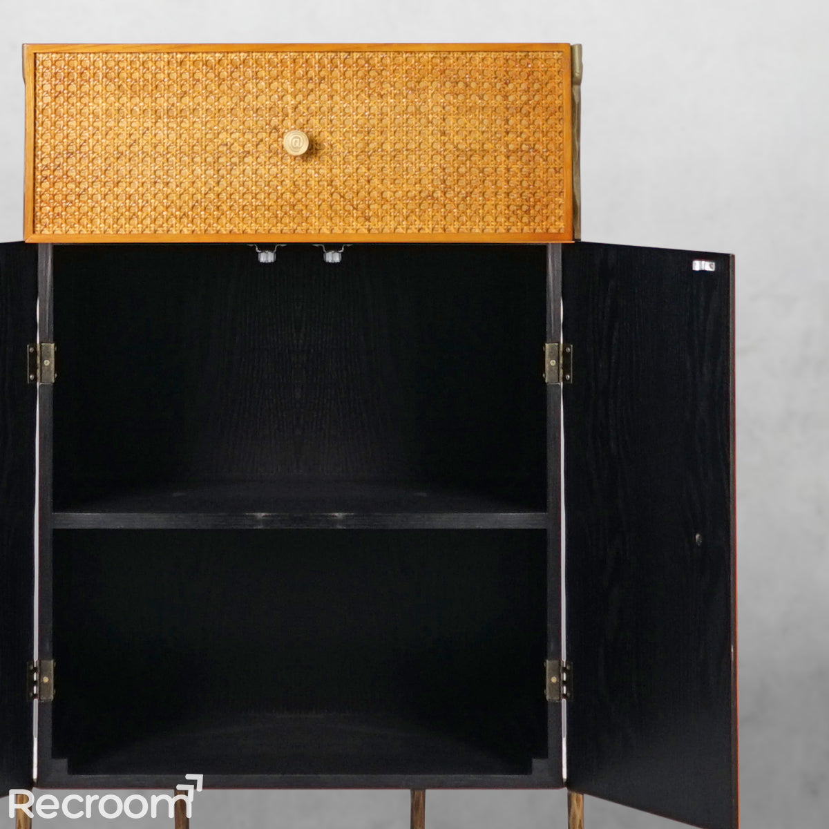 Thaddeo Frame Rattan Cabinet - Zonesus