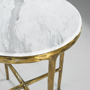 Thaddeo Marble Round Side Table - Zonesus