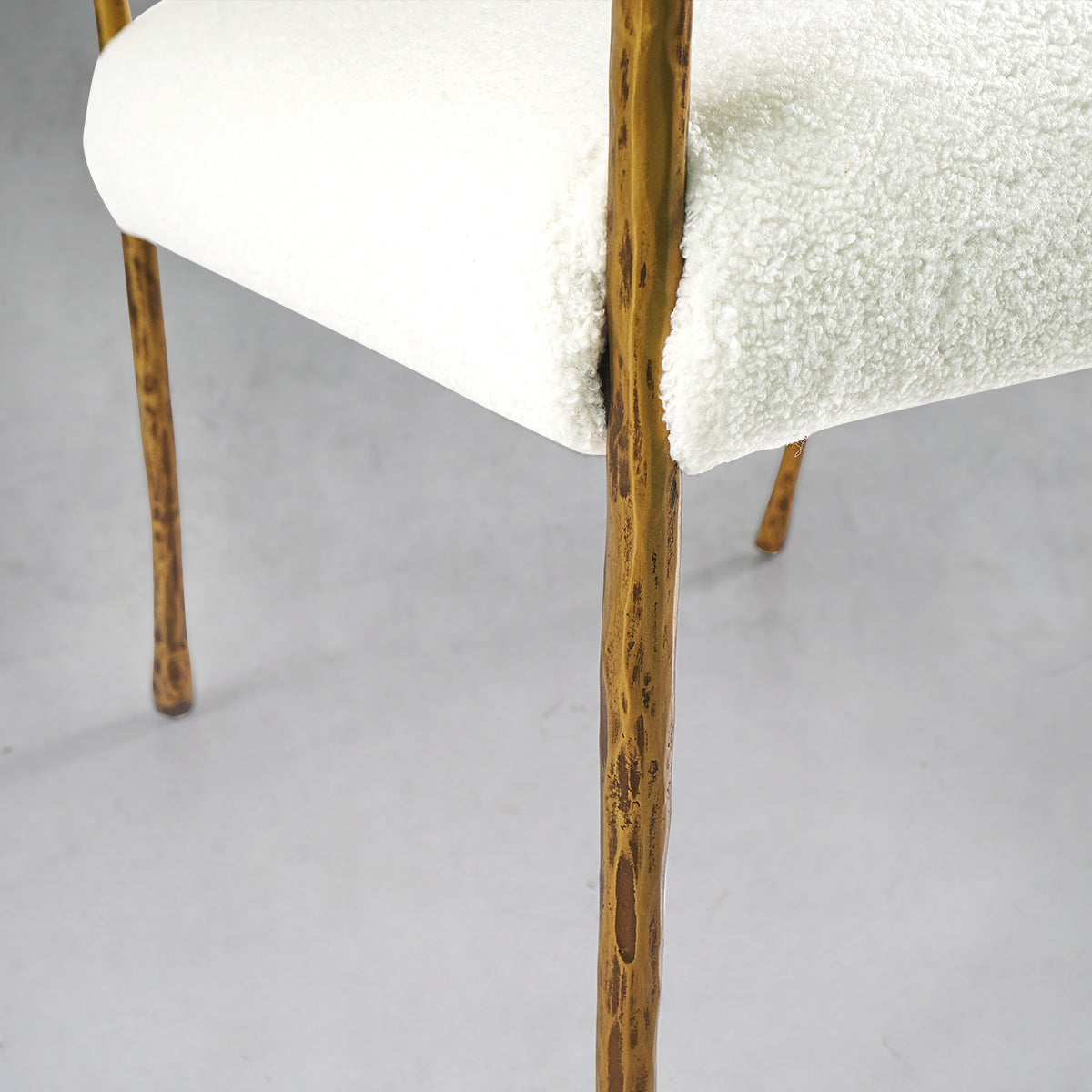 Thaddeo Retro Copper Iron Frame Dining Chair - Zonesus