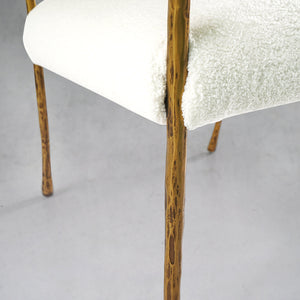 Thaddeo Retro Copper Iron Frame Dining Chair - Zonesus