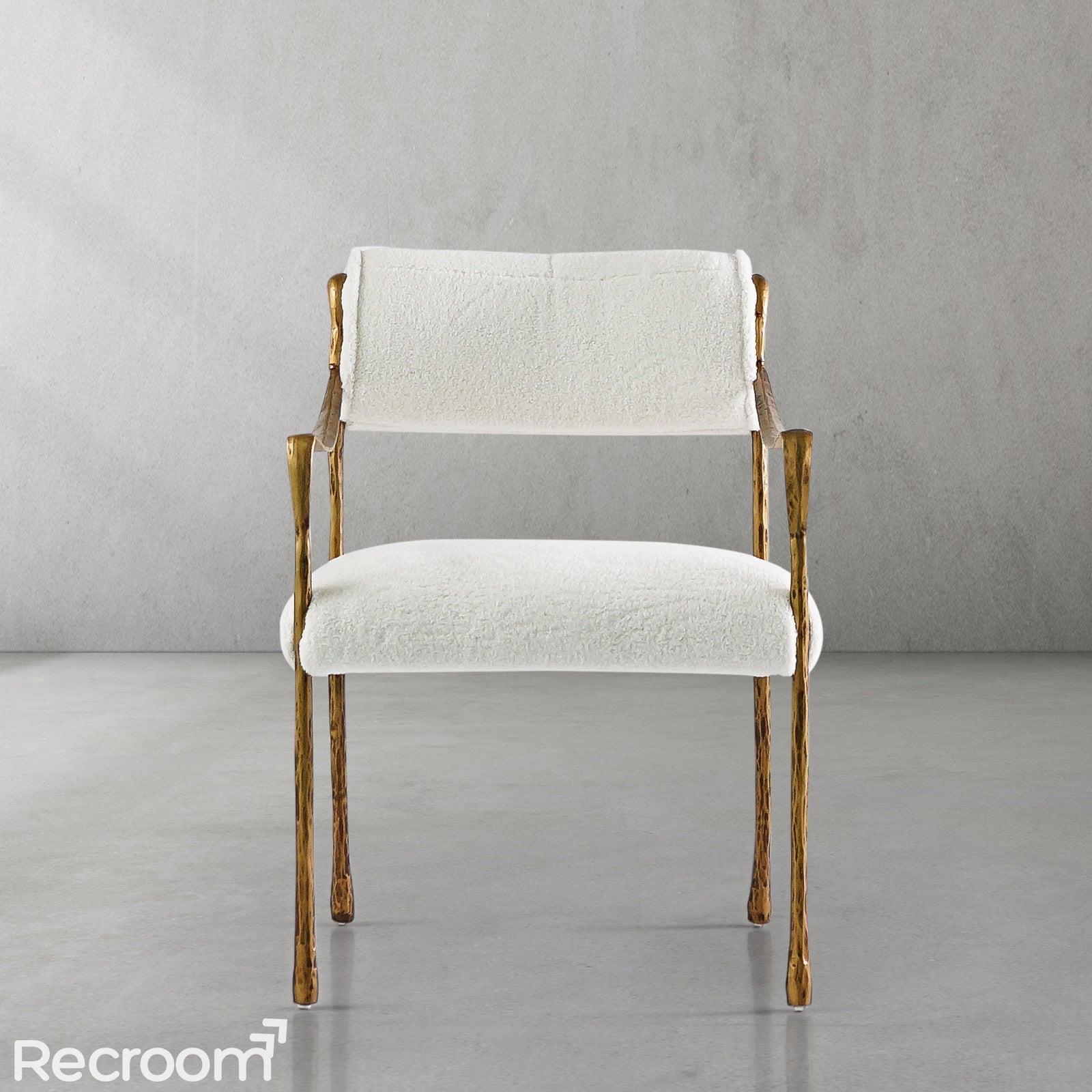 Thaddeo Retro Copper Iron Frame Dining Chair - Zonesus