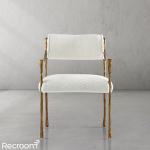 Thaddeo Retro Copper Iron Frame Dining Chair - Zonesus