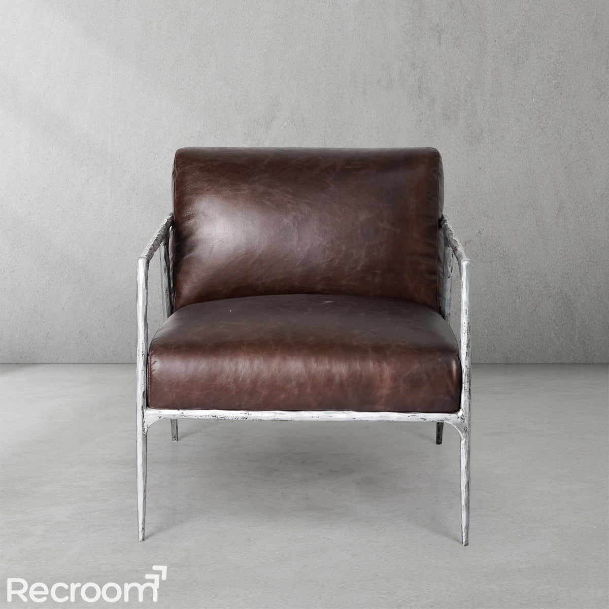 Thaddeo Retro Silver Iron Frame Track Armchair - Zonesus