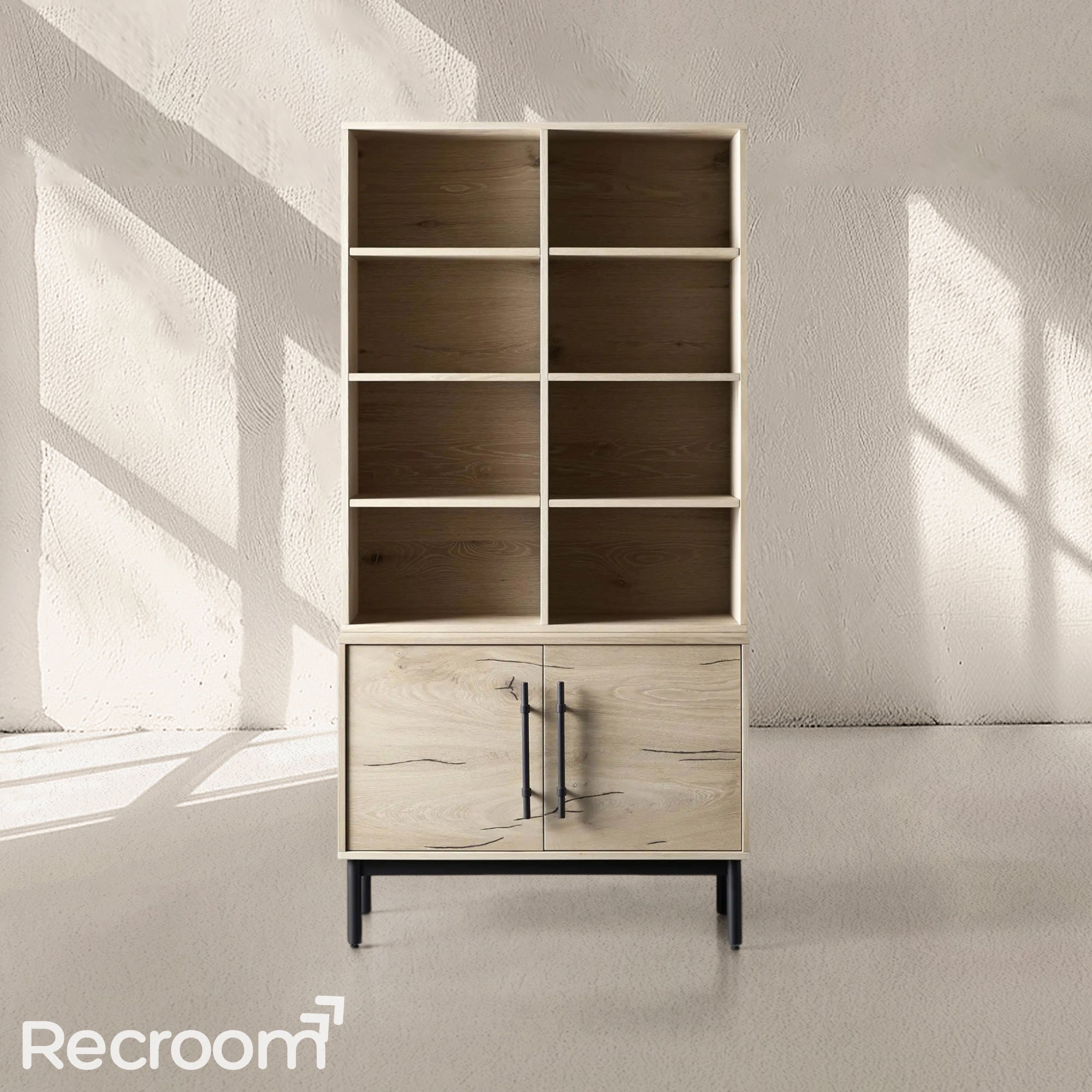 Sullivo Single Bookcase with Cabinet Base - Zonesus