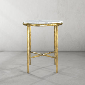 Thaddeo Marble Round Side Table - Zonesus