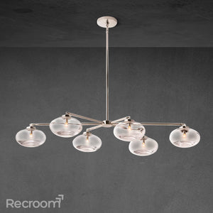 Cabretten Clear Glass Mobile Linear Chandelier 60" 72" - Zonesus