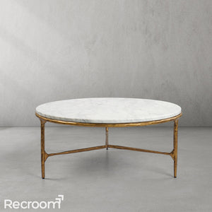 Thaddeo Marble Round Coffee Table 3 Legs - Zonesus