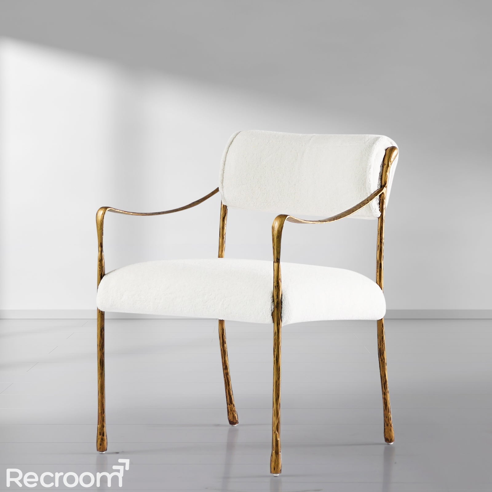 Thaddeo Retro Copper Iron Frame Dining Chair - Zonesus