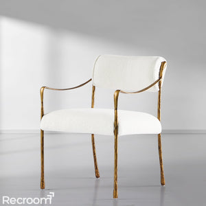 Thaddeo Retro Copper Iron Frame Dining Chair - Zonesus