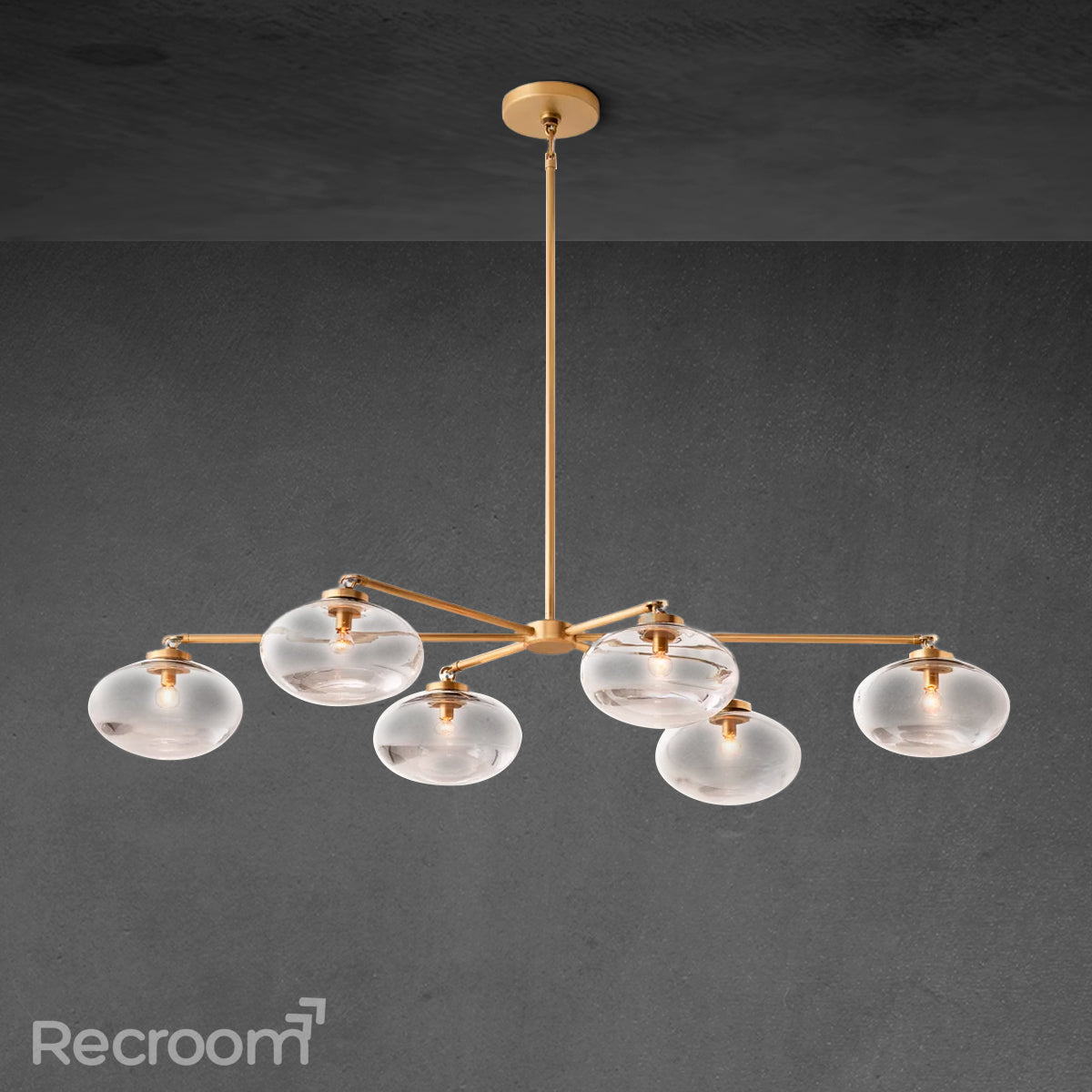 Cabretten Clear Glass Mobile Linear Chandelier 60" 72" - Zonesus