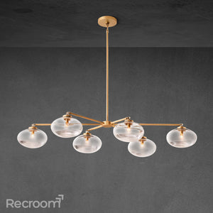 Cabretten Clear Glass Mobile Linear Chandelier 60" 72" - Zonesus