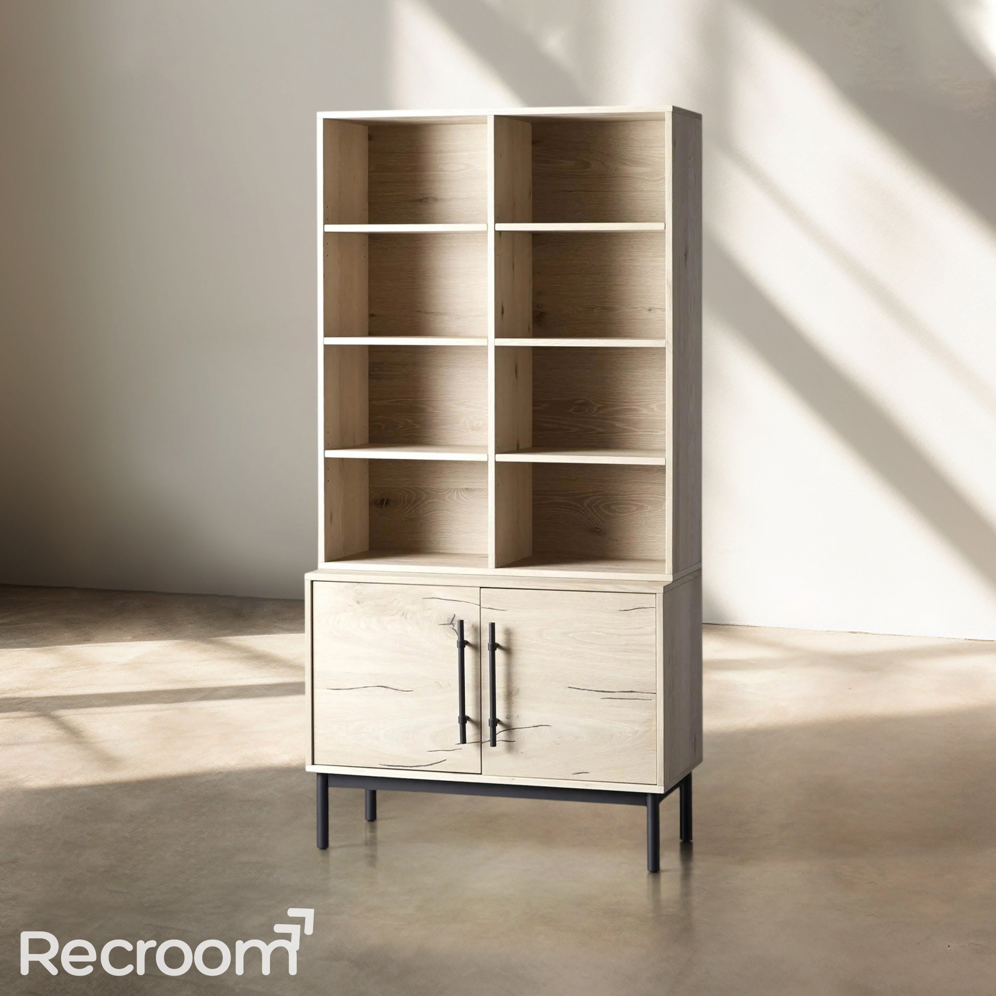 Sullivo Single Bookcase with Cabinet Base - Zonesus