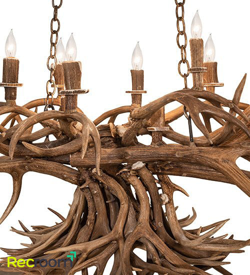50" Long Antlers 10 Light Oblong Chandelier - Zonesus