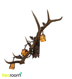 46" Wide Antlers Elk 3 Light Wall Sconces - Zonesus