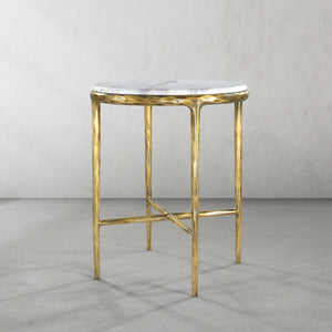 Thaddeo Marble Round Side Table - Zonesus