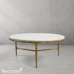 Thaddeo Marble Round Coffee Table 3 Legs - Zonesus