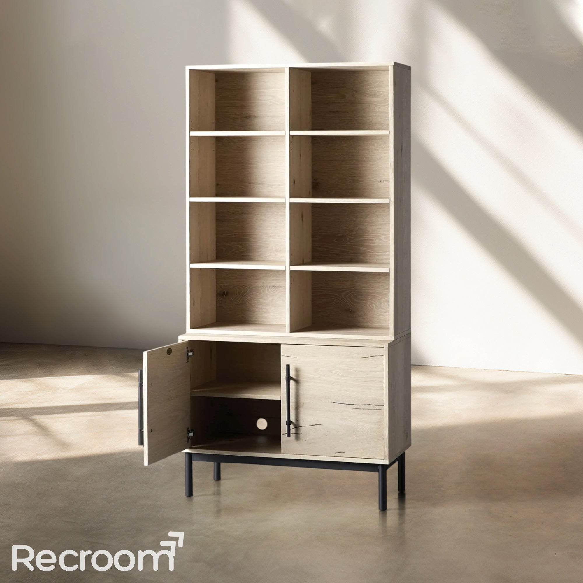 Sullivo Single Bookcase with Cabinet Base - Zonesus