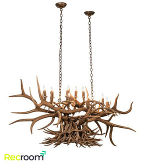 50" Long Antlers 10 Light Oblong Chandelier - Zonesus