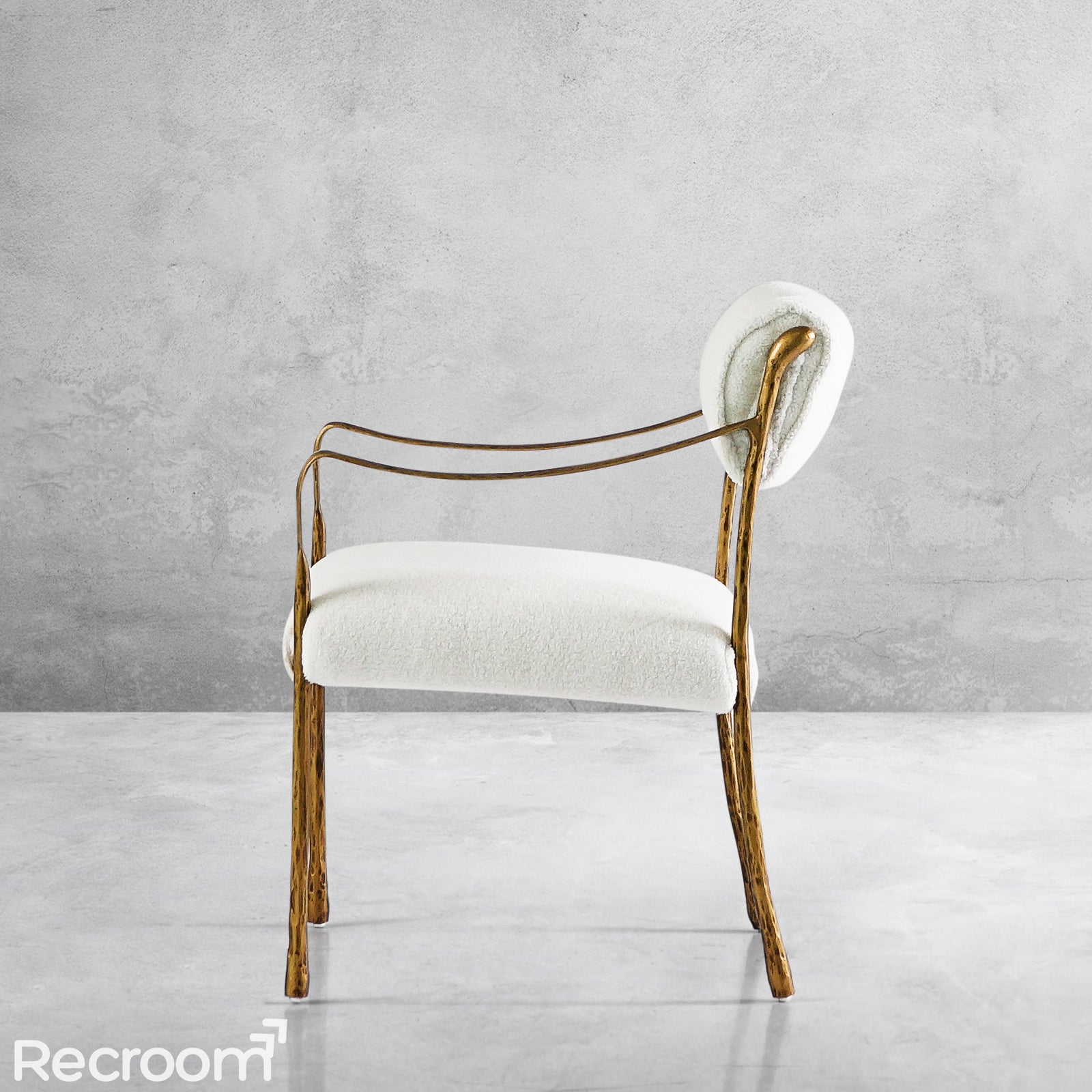 Thaddeo Retro Copper Iron Frame Dining Chair - Zonesus