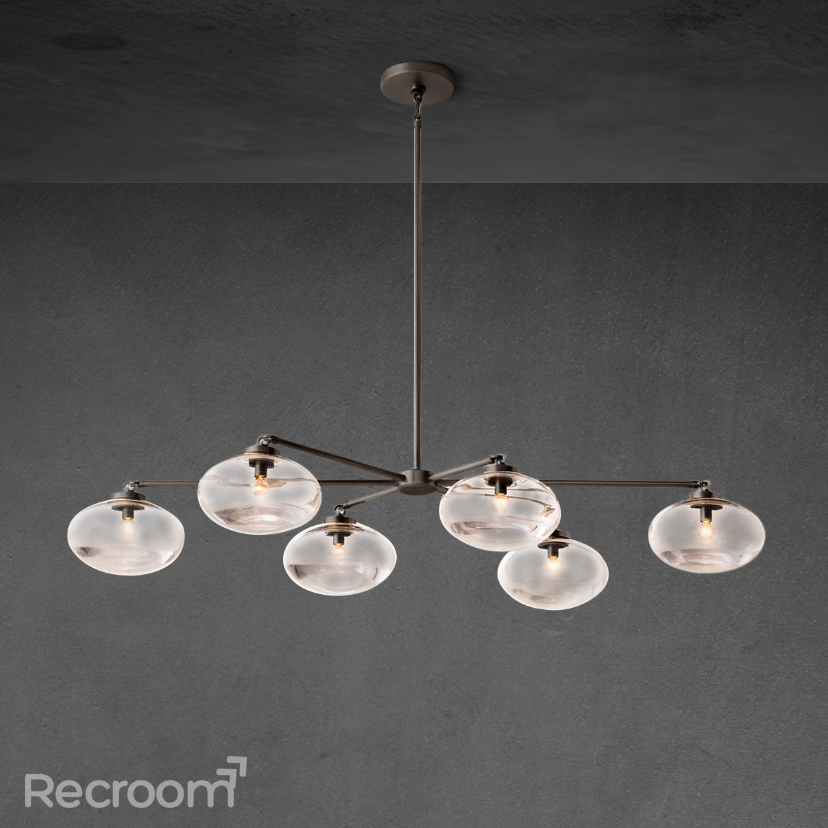 Cabretten Clear Glass Mobile Linear Chandelier 60" 72" - Zonesus