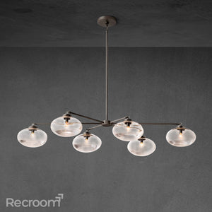 Cabretten Clear Glass Mobile Linear Chandelier 60" 72" - Zonesus