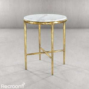 Thaddeo Marble Round Side Table - Zonesus