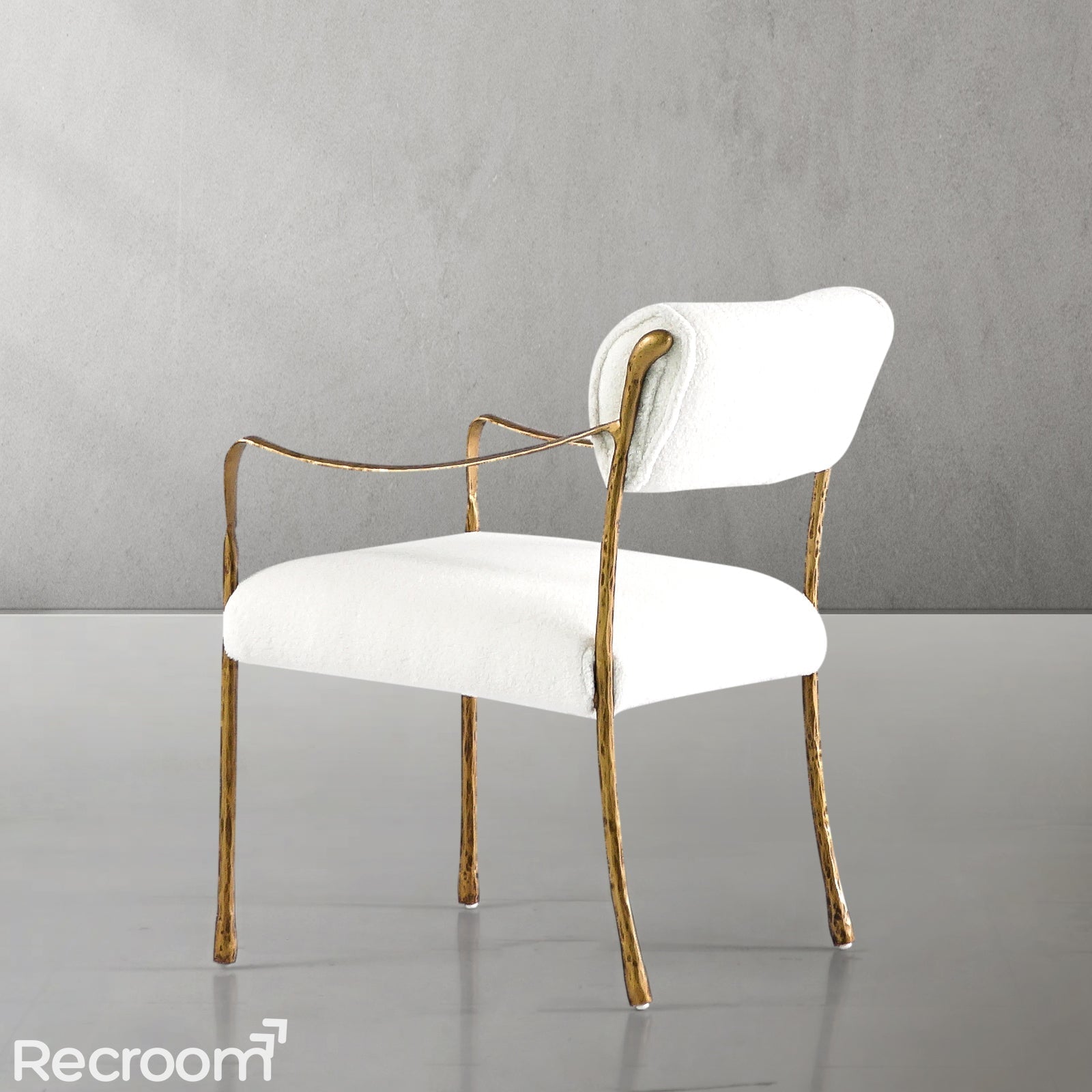 Thaddeo Retro Copper Iron Frame Dining Chair - Zonesus