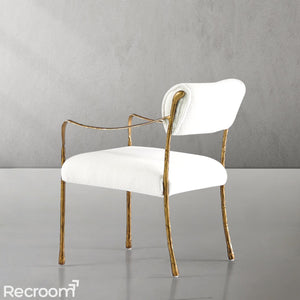 Thaddeo Retro Copper Iron Frame Dining Chair - Zonesus