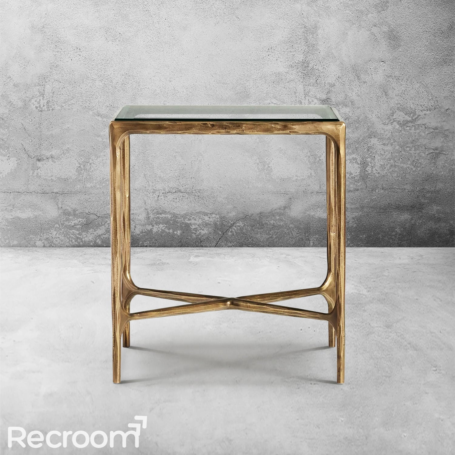 Thaddeo Glass Square Side Table 18'' / 22" - Zonesus