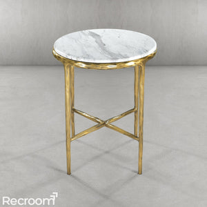 Thaddeo Marble Round Side Table - Zonesus