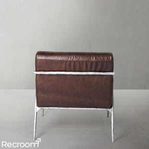 Thaddeo Retro Silver Iron Frame Track Armchair - Zonesus