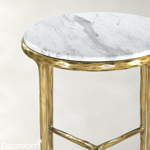 Thaddeo Marble Round Side Table - Zonesus