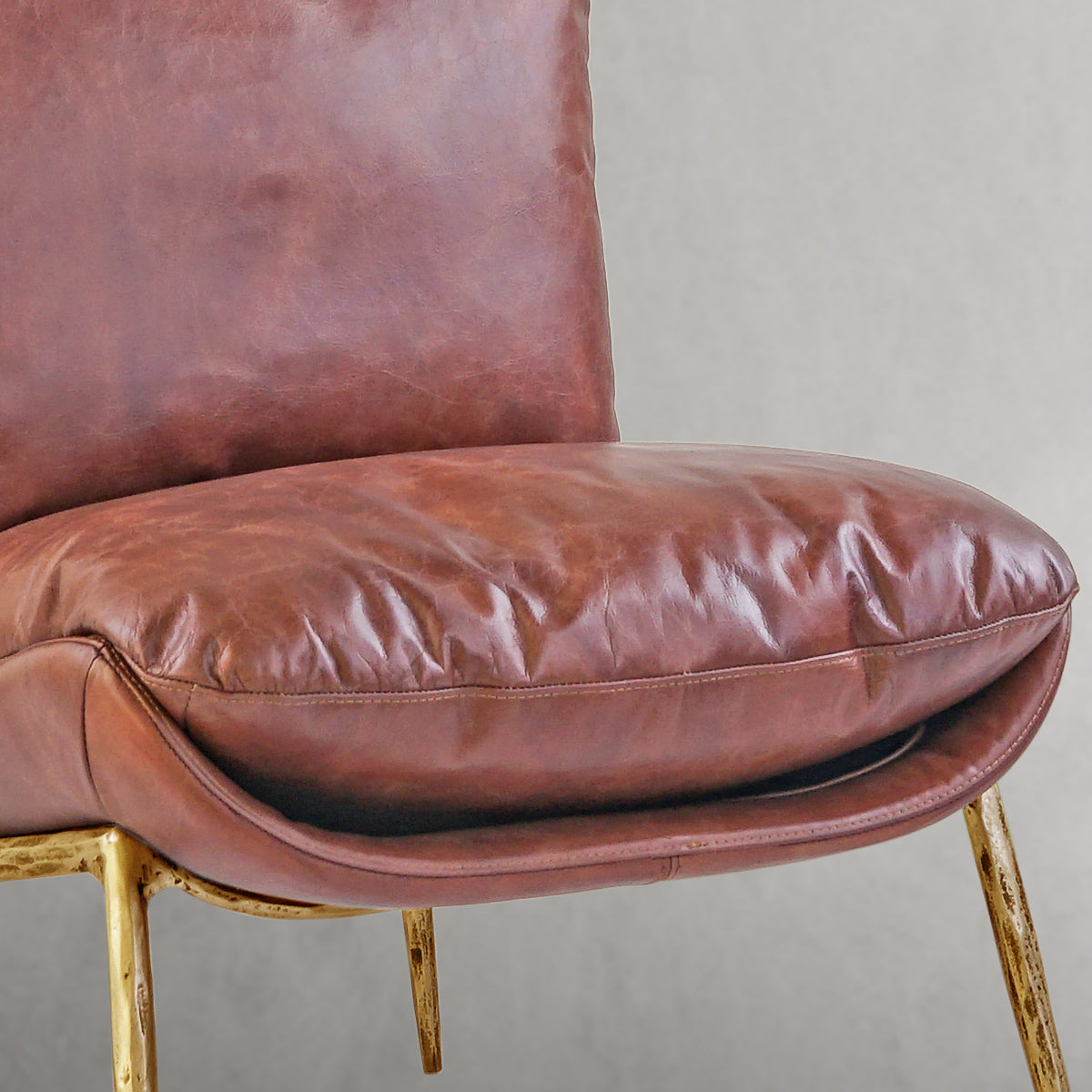 Thaddeo Vintage Leather Armrest Lounge Chair - Zonesus