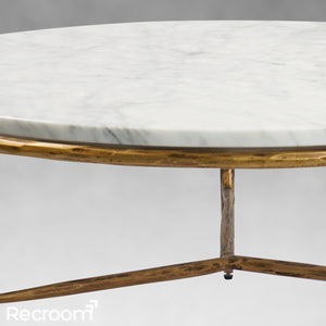 Thaddeo Marble Round Coffee Table 3 Legs - Zonesus