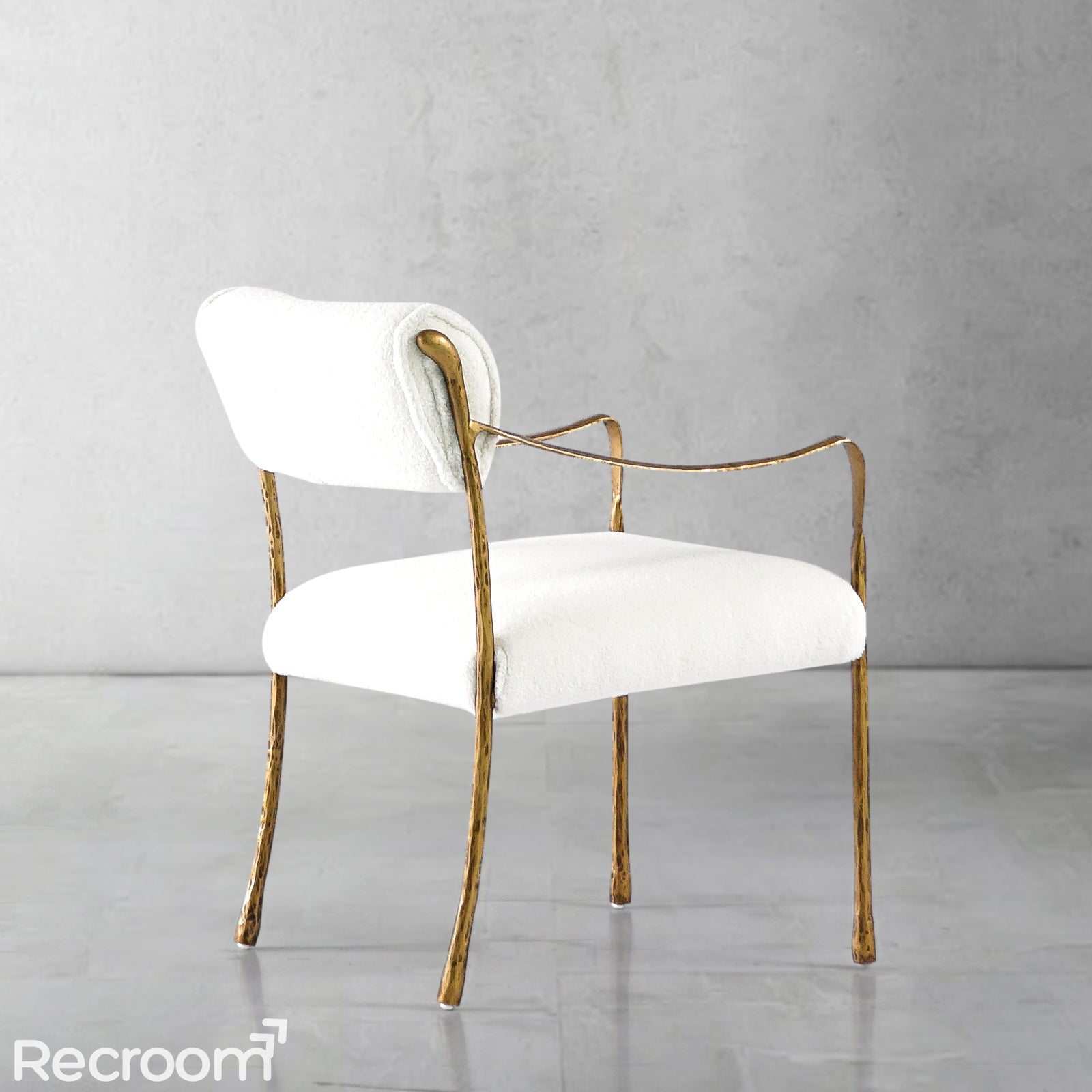 Thaddeo Retro Copper Iron Frame Dining Chair - Zonesus