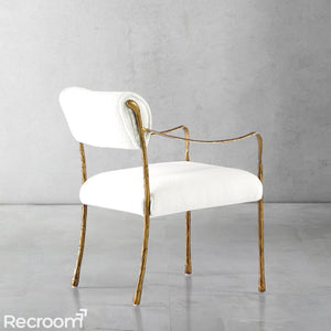 Thaddeo Retro Copper Iron Frame Dining Chair - Zonesus