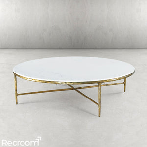 Thaddeo Marble Round Coffee Table - Zonesus