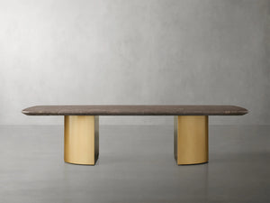 San Germani 72" Stone Coffee Table with Dauphine Base in Espresso - Zonesus