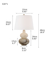 Art Design Arteriors Everly Alabaster Table Lamp Wide 15" with White Linen Fabric Lampshade
