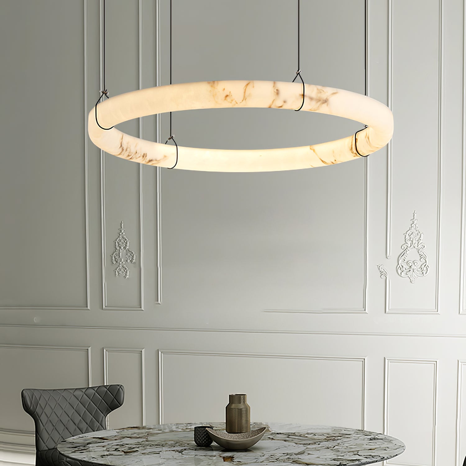 Alabaster Ring Pendant Lamp - Zonesus