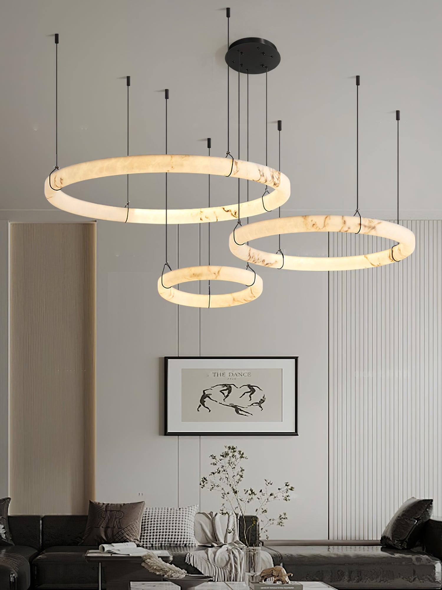 Alabaster Ring Pendant Lamp - Zonesus