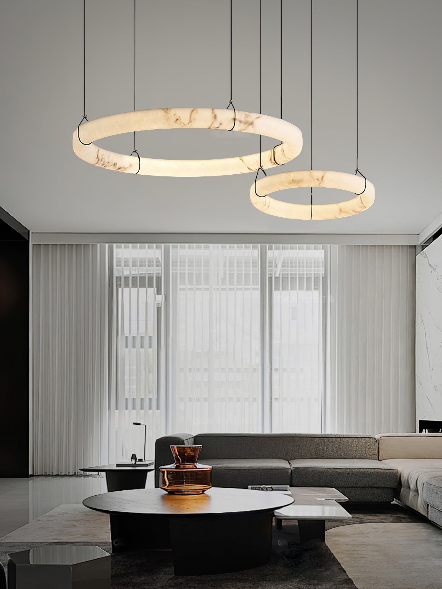 Alabaster Ring Pendant Lamp - Zonesus