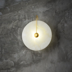 Charlene Marble Round Bedroom Wall Sconce - Zonesus
