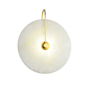 Charlene Marble Round Bedroom Wall Sconce - Zonesus